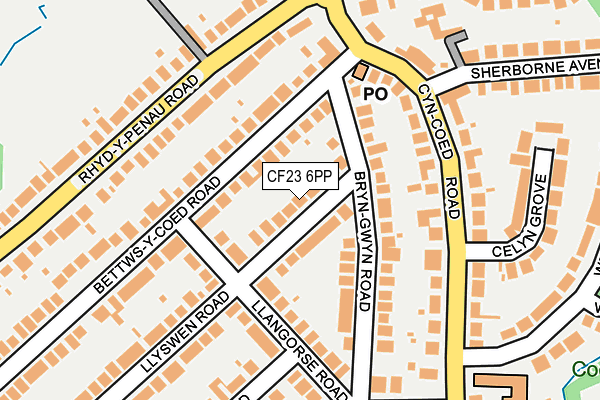 CF23 6PP map - OS OpenMap – Local (Ordnance Survey)