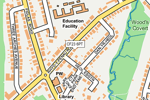 CF23 6PT map - OS OpenMap – Local (Ordnance Survey)