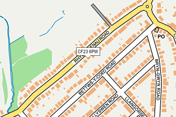 CF23 6PW map - OS OpenMap – Local (Ordnance Survey)