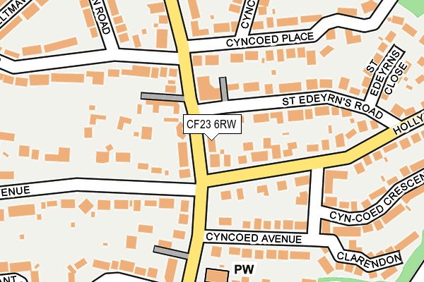 CF23 6RW map - OS OpenMap – Local (Ordnance Survey)