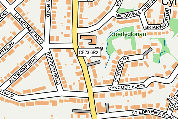CF23 6RX map - OS OpenMap – Local (Ordnance Survey)