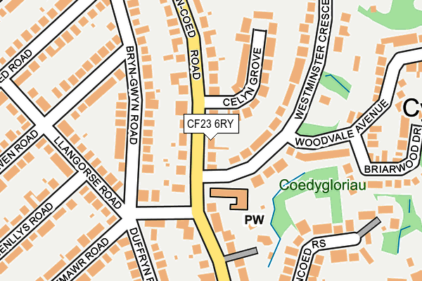 CF23 6RY map - OS OpenMap – Local (Ordnance Survey)