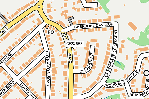 CF23 6RZ map - OS OpenMap – Local (Ordnance Survey)
