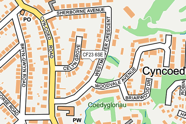 CF23 6SE map - OS OpenMap – Local (Ordnance Survey)