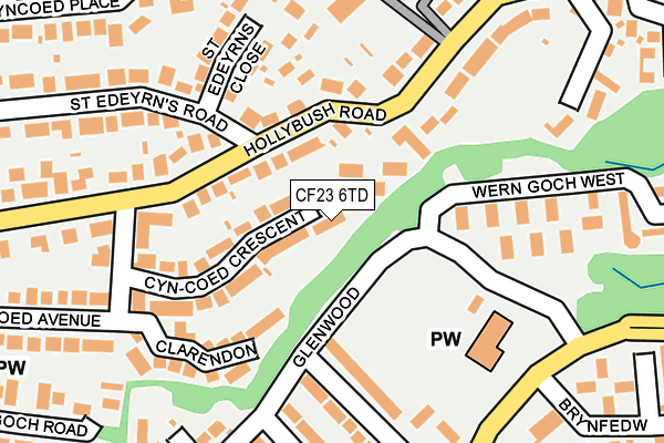 CF23 6TD map - OS OpenMap – Local (Ordnance Survey)