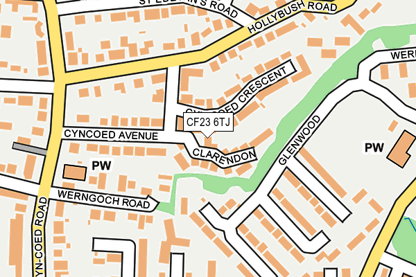 CF23 6TJ map - OS OpenMap – Local (Ordnance Survey)