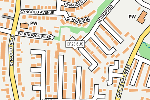 CF23 6US map - OS OpenMap – Local (Ordnance Survey)