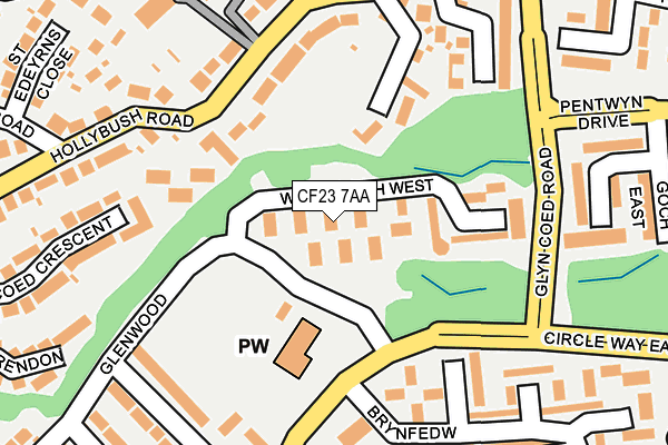 CF23 7AA map - OS OpenMap – Local (Ordnance Survey)