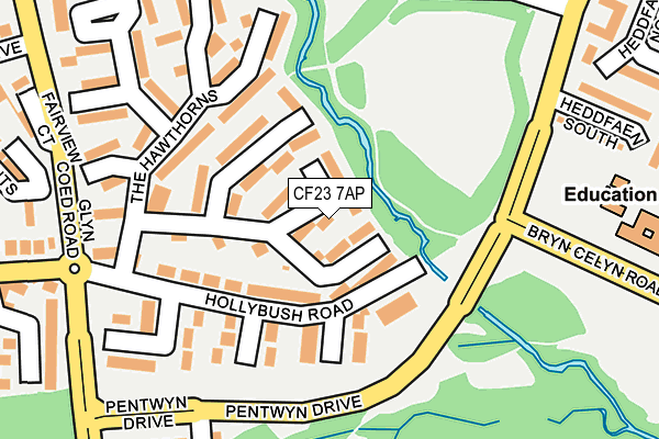 CF23 7AP map - OS OpenMap – Local (Ordnance Survey)