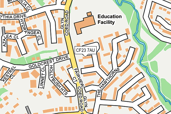 CF23 7AU map - OS OpenMap – Local (Ordnance Survey)