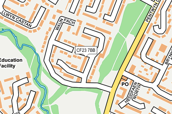CF23 7BB map - OS OpenMap – Local (Ordnance Survey)