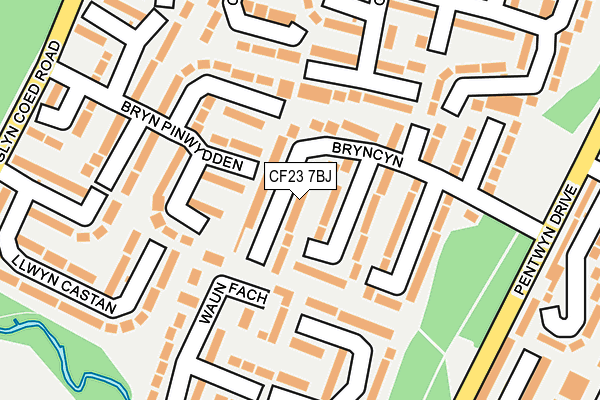 CF23 7BJ map - OS OpenMap – Local (Ordnance Survey)