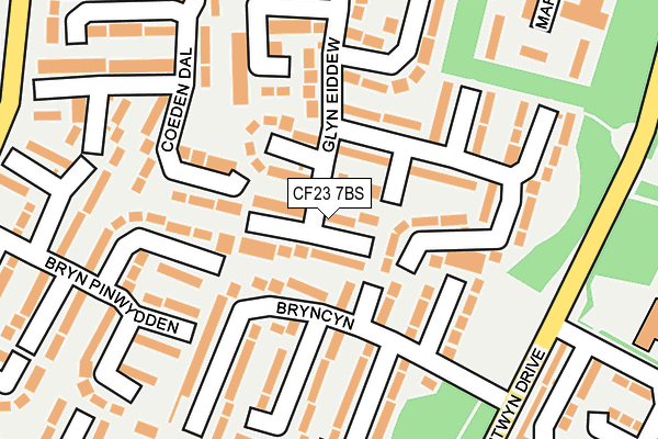 CF23 7BS map - OS OpenMap – Local (Ordnance Survey)