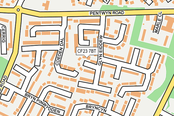 CF23 7BT map - OS OpenMap – Local (Ordnance Survey)