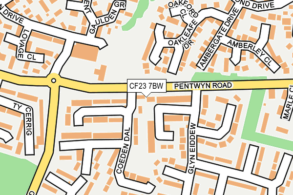 CF23 7BW map - OS OpenMap – Local (Ordnance Survey)
