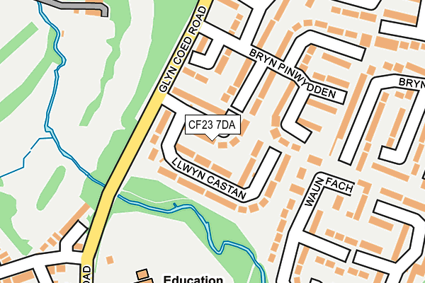 CF23 7DA map - OS OpenMap – Local (Ordnance Survey)