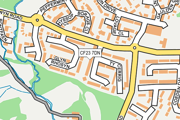 CF23 7DN map - OS OpenMap – Local (Ordnance Survey)