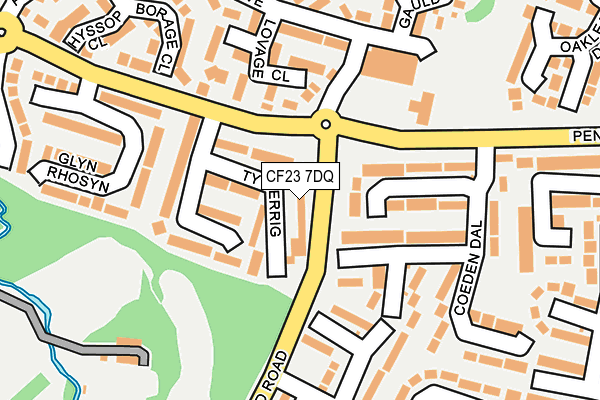 CF23 7DQ map - OS OpenMap – Local (Ordnance Survey)