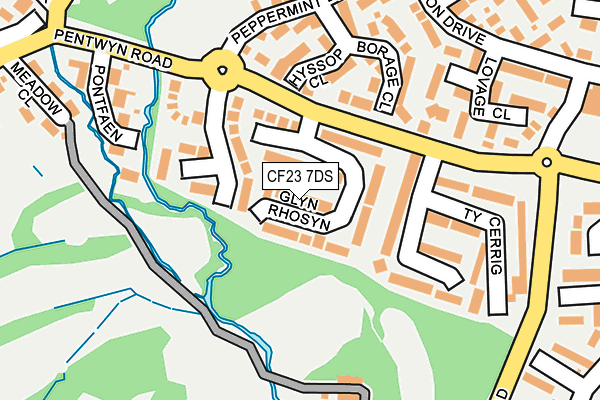 CF23 7DS map - OS OpenMap – Local (Ordnance Survey)