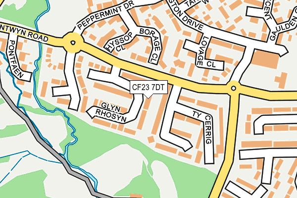 CF23 7DT map - OS OpenMap – Local (Ordnance Survey)