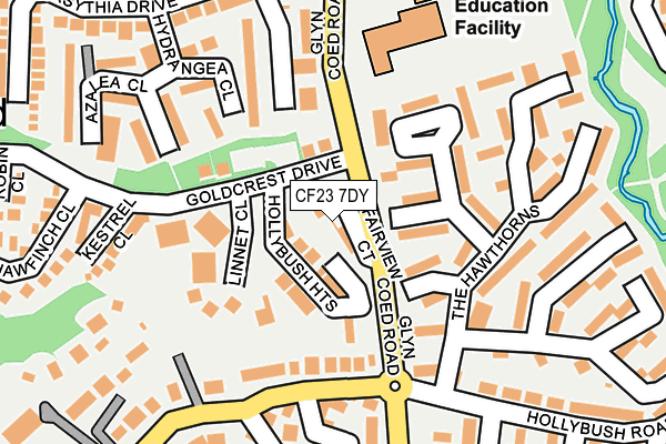 CF23 7DY map - OS OpenMap – Local (Ordnance Survey)
