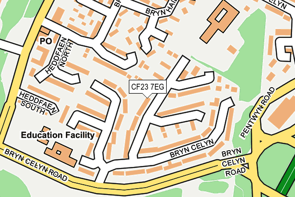 CF23 7EG map - OS OpenMap – Local (Ordnance Survey)