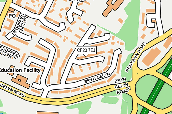 CF23 7EJ map - OS OpenMap – Local (Ordnance Survey)