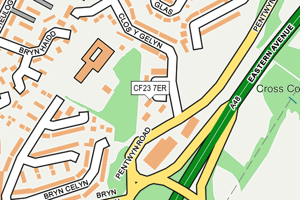 CF23 7ER map - OS OpenMap – Local (Ordnance Survey)