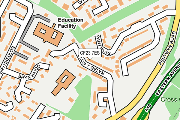 CF23 7ES map - OS OpenMap – Local (Ordnance Survey)