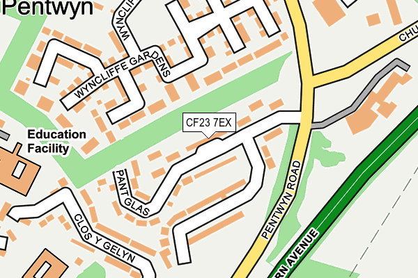 CF23 7EX map - OS OpenMap – Local (Ordnance Survey)