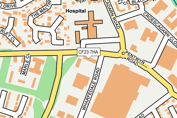 CF23 7HA map - OS OpenMap – Local (Ordnance Survey)