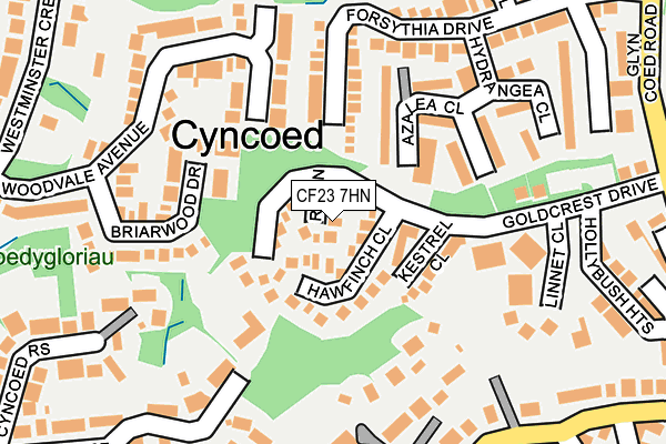 CF23 7HN map - OS OpenMap – Local (Ordnance Survey)