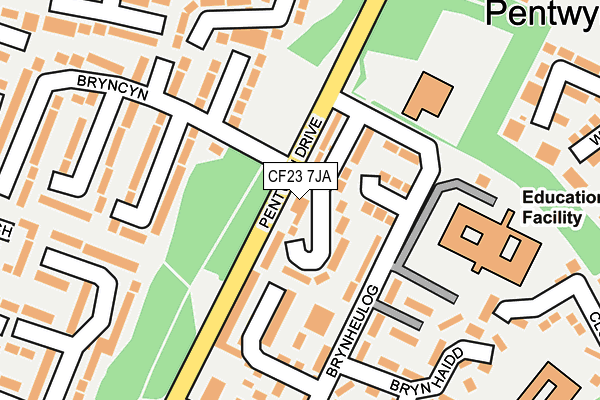 CF23 7JA map - OS OpenMap – Local (Ordnance Survey)