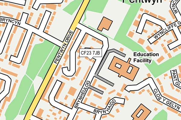 CF23 7JB map - OS OpenMap – Local (Ordnance Survey)