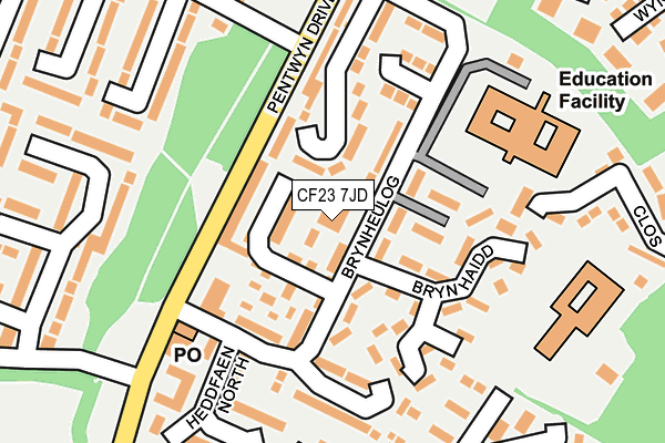 CF23 7JD map - OS OpenMap – Local (Ordnance Survey)