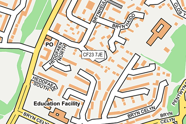 CF23 7JE map - OS OpenMap – Local (Ordnance Survey)