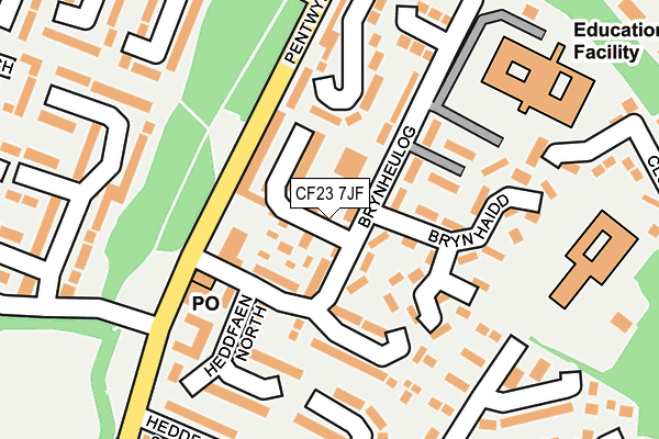 CF23 7JF map - OS OpenMap – Local (Ordnance Survey)