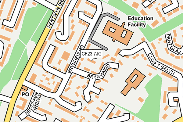 CF23 7JG map - OS OpenMap – Local (Ordnance Survey)