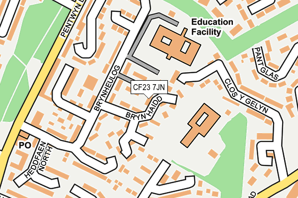 CF23 7JN map - OS OpenMap – Local (Ordnance Survey)
