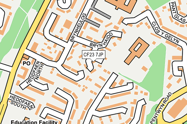 CF23 7JP map - OS OpenMap – Local (Ordnance Survey)