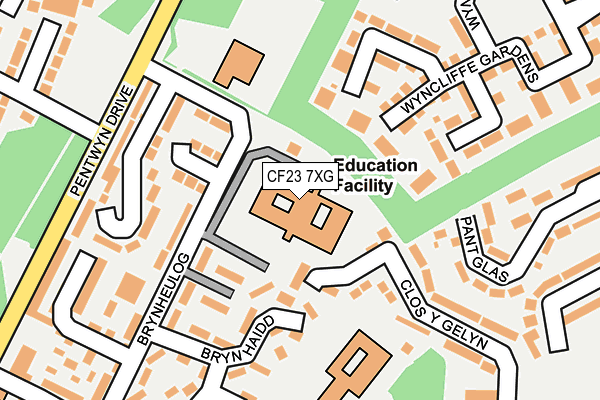 CF23 7XG map - OS OpenMap – Local (Ordnance Survey)