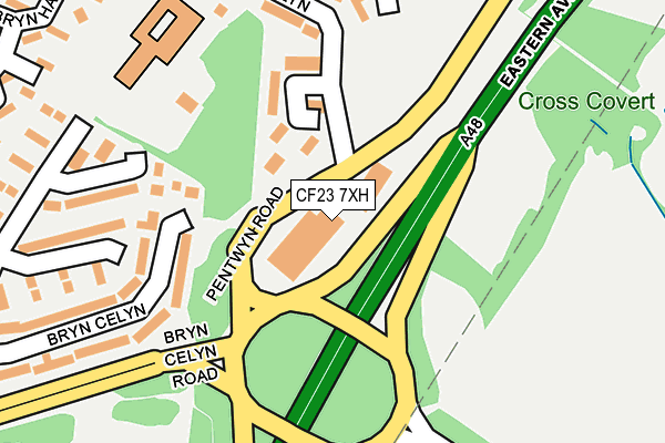 CF23 7XH map - OS OpenMap – Local (Ordnance Survey)