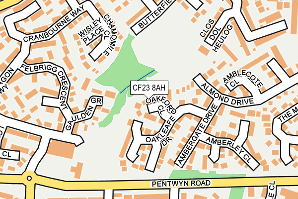 CF23 8AH map - OS OpenMap – Local (Ordnance Survey)