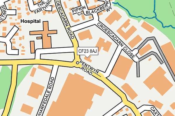 CF23 8AJ map - OS OpenMap – Local (Ordnance Survey)