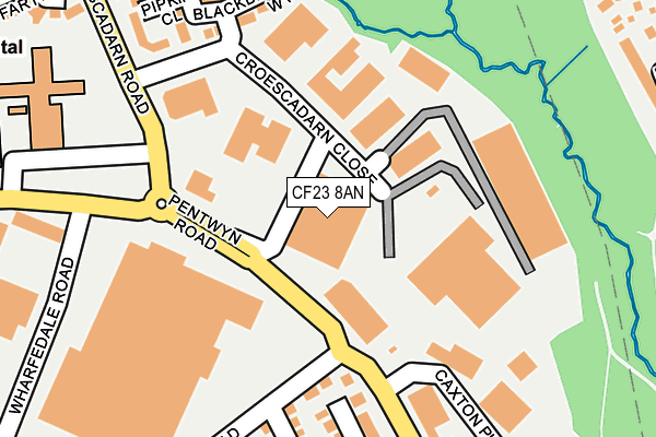CF23 8AN map - OS OpenMap – Local (Ordnance Survey)
