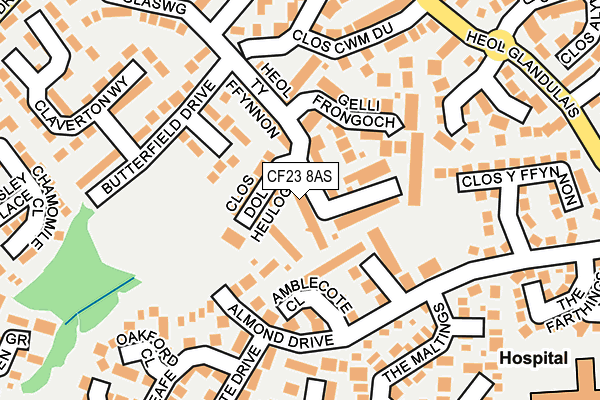CF23 8AS map - OS OpenMap – Local (Ordnance Survey)