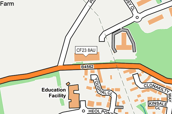 CF23 8AU map - OS OpenMap – Local (Ordnance Survey)