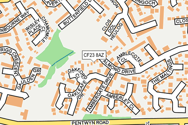 CF23 8AZ map - OS OpenMap – Local (Ordnance Survey)