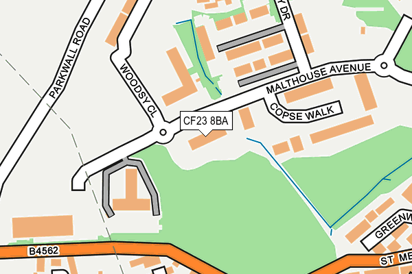 CF23 8BA map - OS OpenMap – Local (Ordnance Survey)