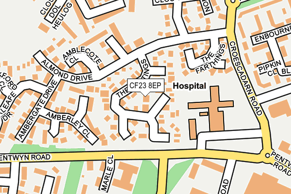 CF23 8EP map - OS OpenMap – Local (Ordnance Survey)
